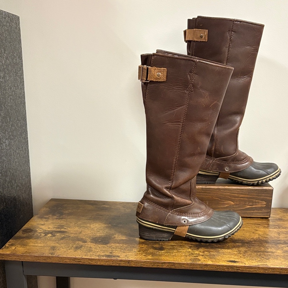 Sorel Brown Leather Over-the-Knee Waterproof Boots